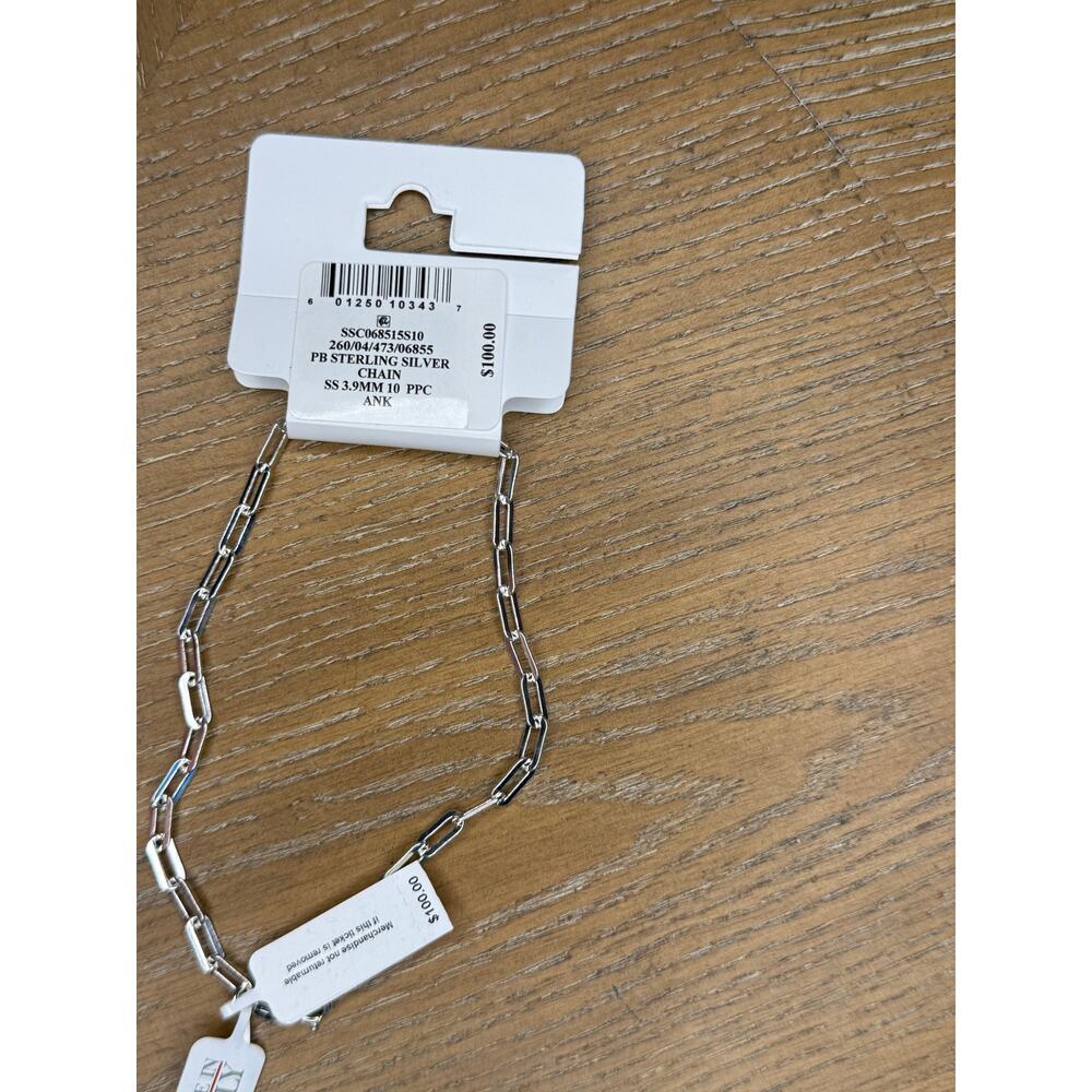 Giani Bernini Sterling Silver Paperclip Link Anklet 10” Italy - Picture 6 of 6